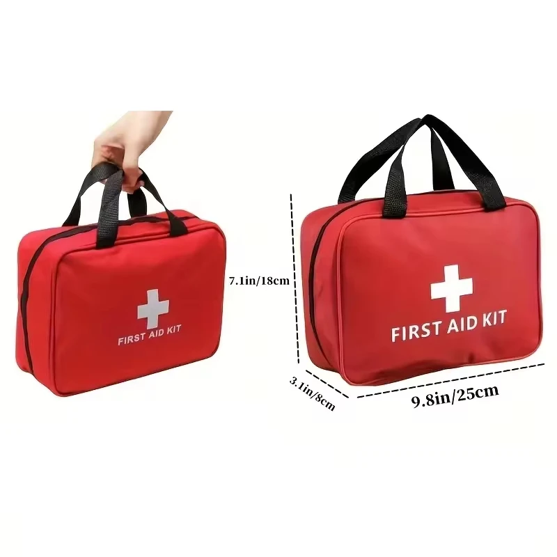 184pcs First Aid Kit, Multi-purpose Emergency Medical Supplies Portable Medical Bag, For Outdoor Hiking, Camping And