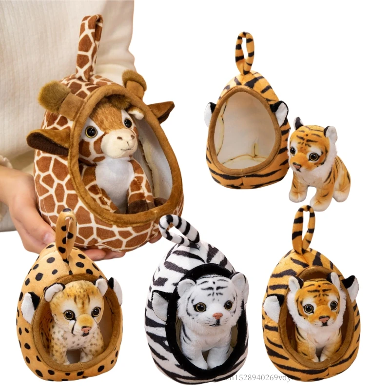 18cm Stuffed Simulated Animal Plush Nest Small Tiger Leopard Giraffe Lion Dolls Plushie Baby Birthday Present Throw 18cm Stuffed Simulated Animal Plush Nest Small Tiger Leopard Giraffe Lion Dolls Plushie Baby Birthday Present Throw