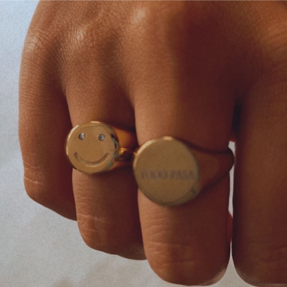 18K Gold Plated Ladies Smiley Face Ring 18K Gold Plated Ladies Smiley Face Ring