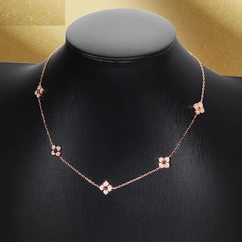 18k Plated Flower Moissanite Choker Necklace for Women Girls Neck Chain Sparkling 925 Sterling Silver Jewelry Pendant 18k Plated Flower Moissanite Choker Necklace for Women Girls Neck Chain Sparkling 925 Sterling Silver Jewelry Pendant