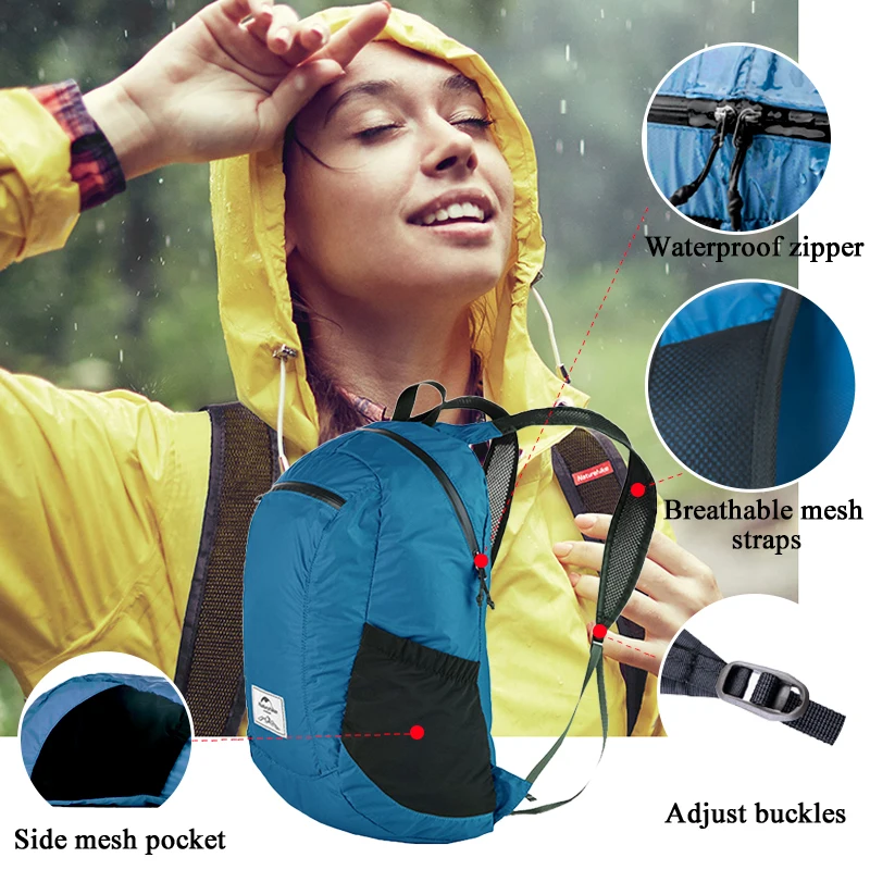 18L Hiking Backpack Ultralight Foldable Waterproof Travel Bags For Men Outdoor Portable Woman Camping Small Backpack