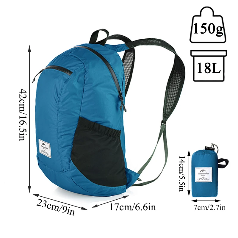 18L Hiking Backpack Ultralight Foldable Waterproof Travel Bags For Men Outdoor Portable Woman Camping Small Backpack