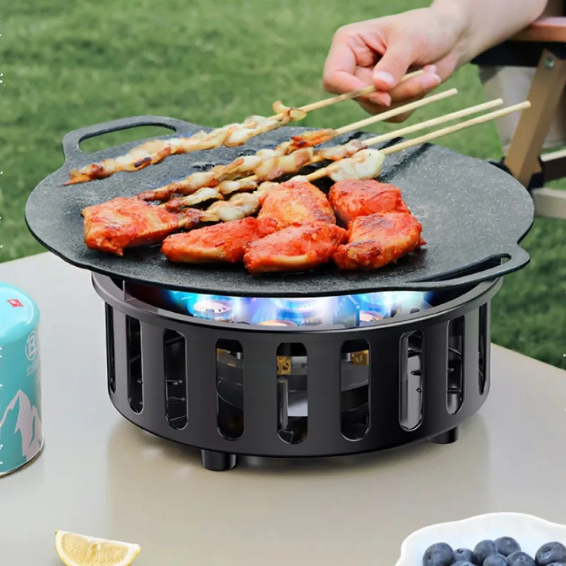 19800W 7-Core Camping Stove High-Power Strong Fire Portable Tourist Gas Burner Windproof Electronic Ignition Hiking