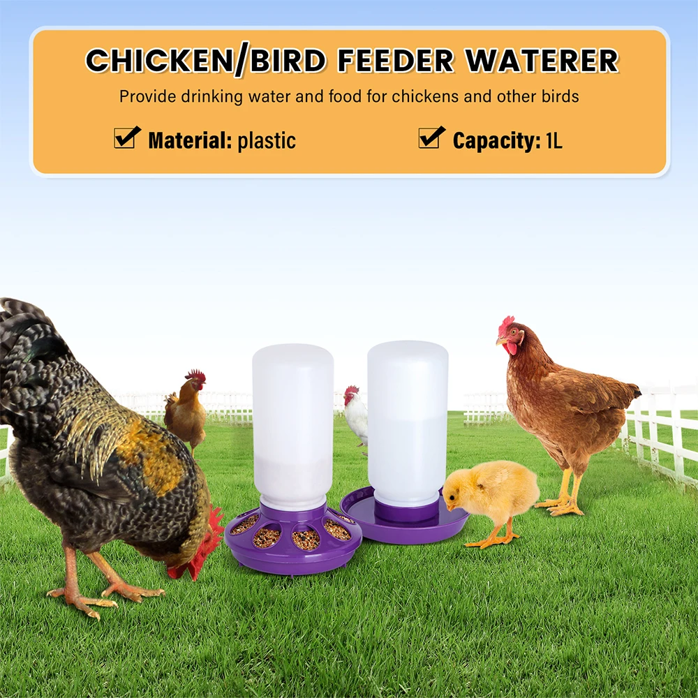 1L Chicken Feeder Bucket Water Fountain Automatic Chick Drinker Bucket Drinking Quail drinking Bird equipment Waterer 1L Chicken Feeder Bucket Water Fountain Automatic Chick Drinker Bucket Drinking Quail drinking Bird equipment Waterer