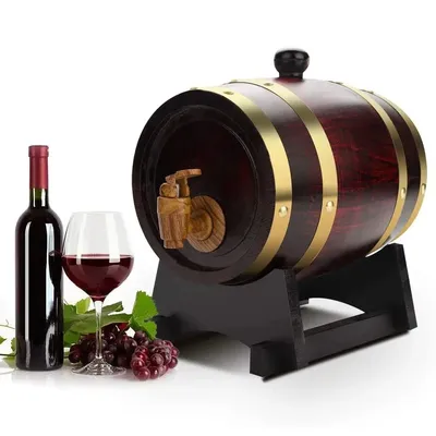 1L/1.5L/3L Wood Wine Barrel Vintage Oak Beer Brewing Accessories Whiskey Storage Container Home Decoration Wine Bar