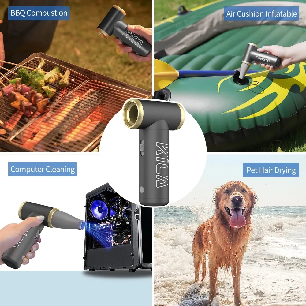 2 Compresse Air Duster Electric Air Dust Blower KICA Jet Fan 2 Portable Cordless Computer Keyboard Cleaner 100000RPM