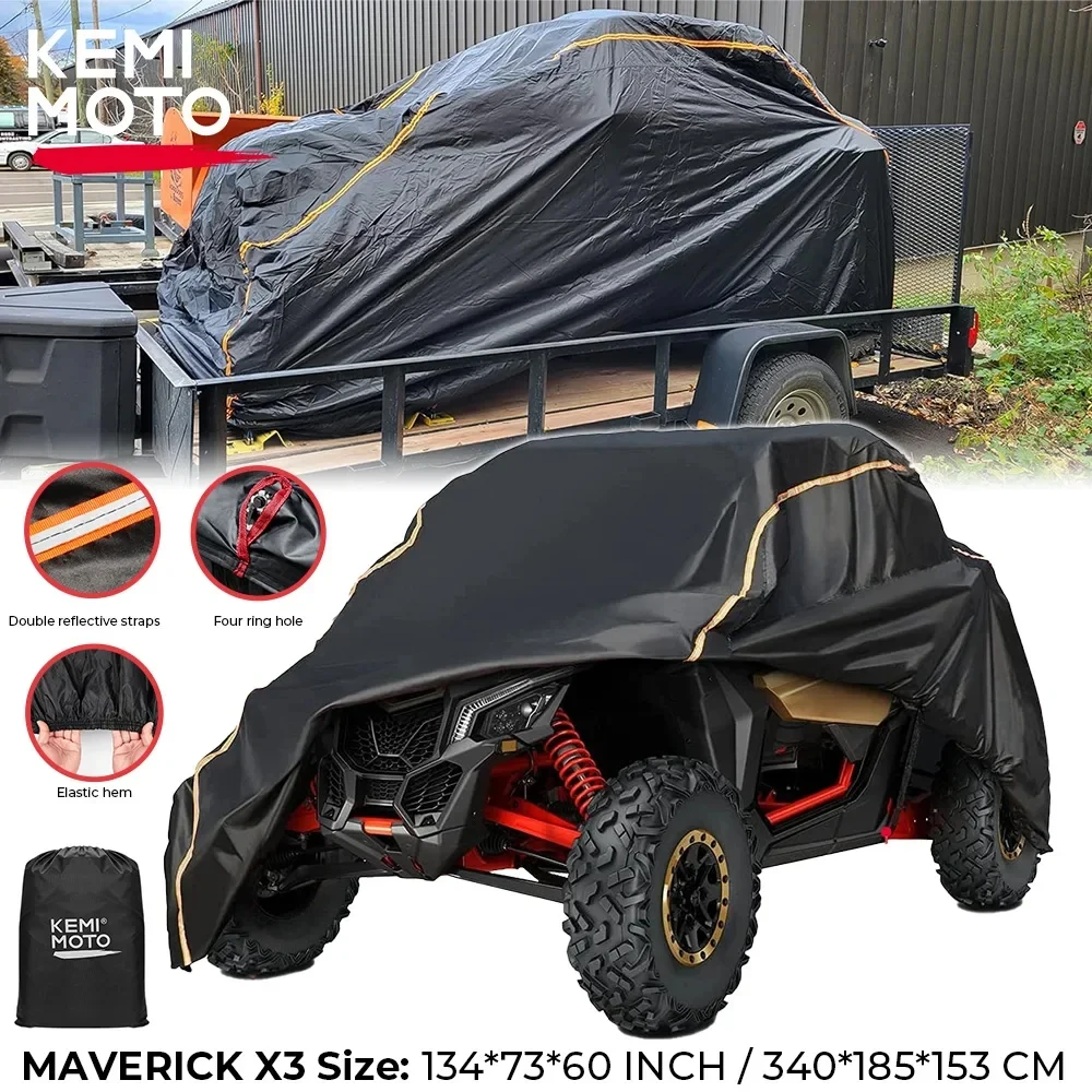 2 Doors UTV 210D Oxford Cloth Protect Utility Vehicle Storage Cover Rain Dirt Rays-Reflective for Can Am Maverick X3 2 Doors UTV 210D Oxford Cloth Protect Utility Vehicle Storage Cover Rain Dirt Rays-Reflective for Can Am Maverick X3