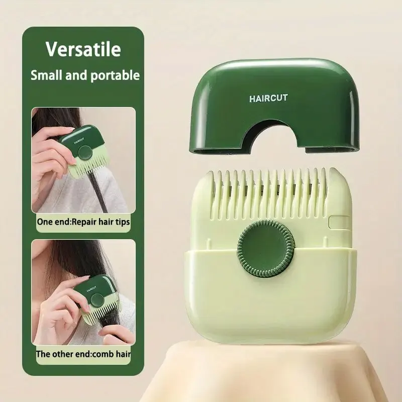 2-in-1 Bangs Trimmer Versatile Cutter Hairdressing Comb Cute Portable Hair Cutting Barber Remover Mini Tools Beauty