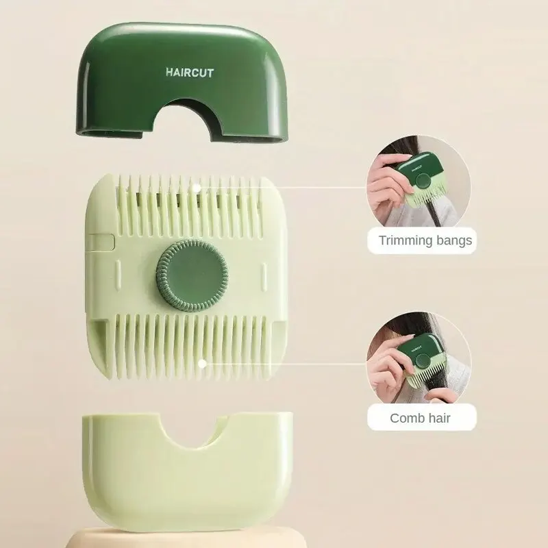 2-in-1 Bangs Trimmer Versatile Cutter Hairdressing Comb Cute Portable Hair Cutting Barber Remover Mini Tools Beauty
