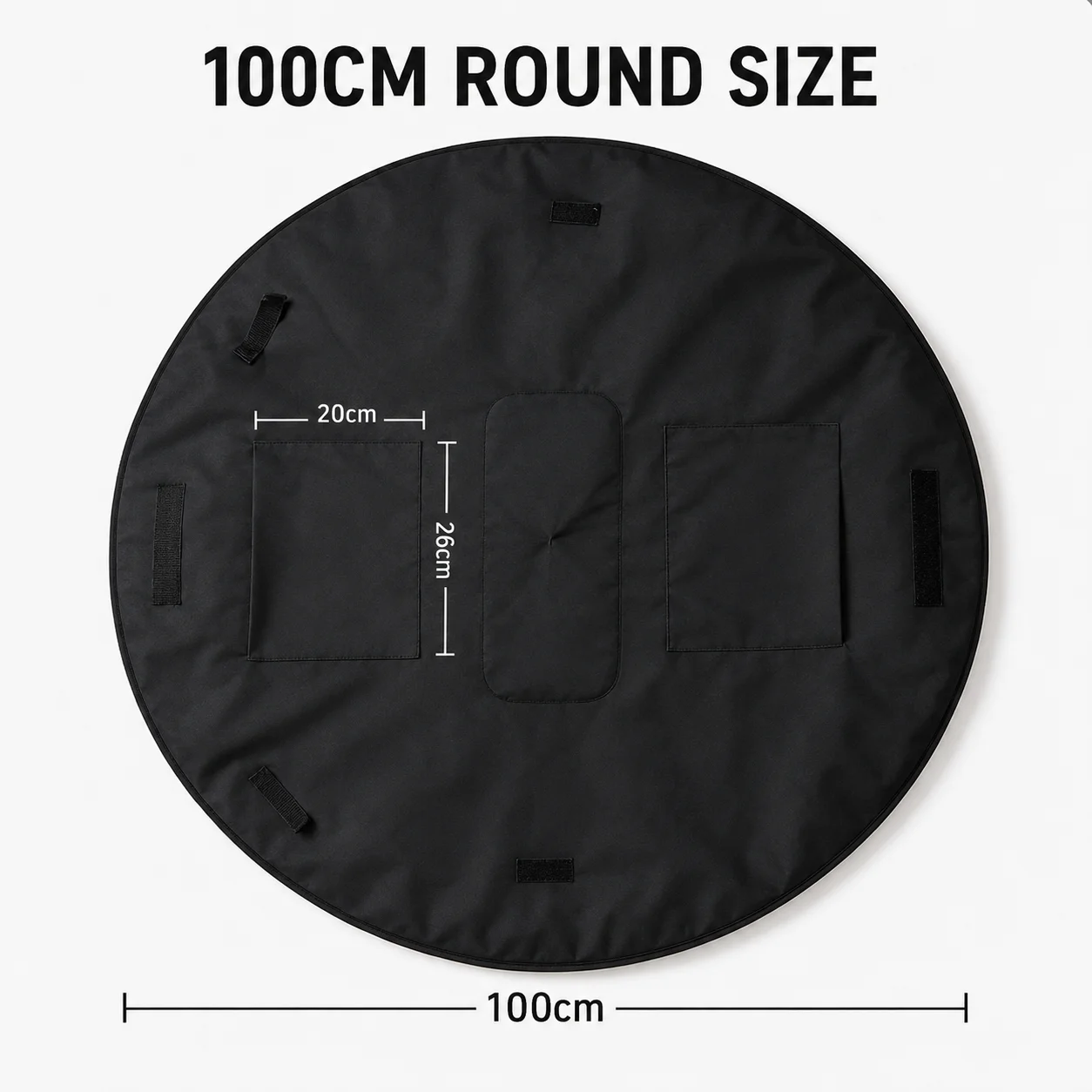 2 in 1 Convertible Picnic Mat Tote Bag 100cm Round Outdoor Blanket Large Capacity Shoulder Bag for Camping Beach Park