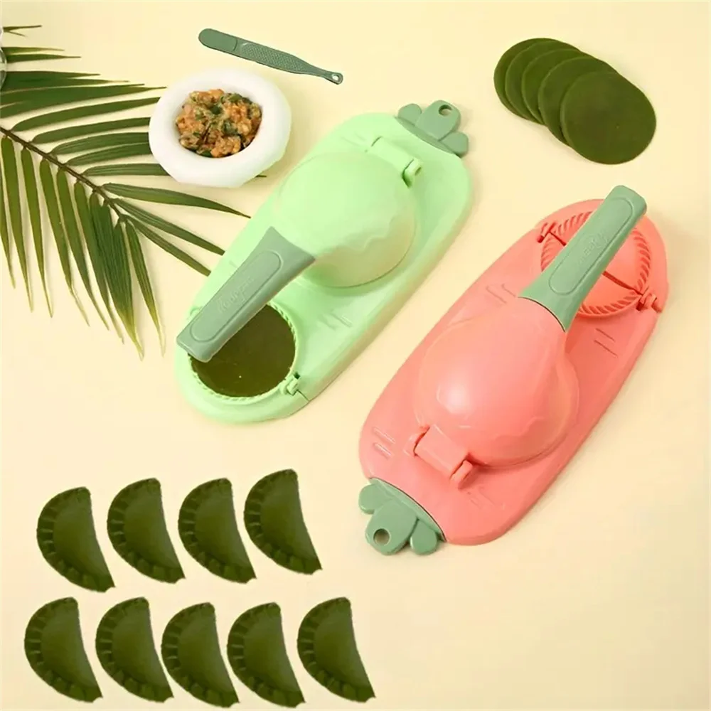 2-in-1 Dumpling Maker Machine Easy Dumpling Press for Beginners Manual Dough Press for Making Perfect Dumplings Kitchen