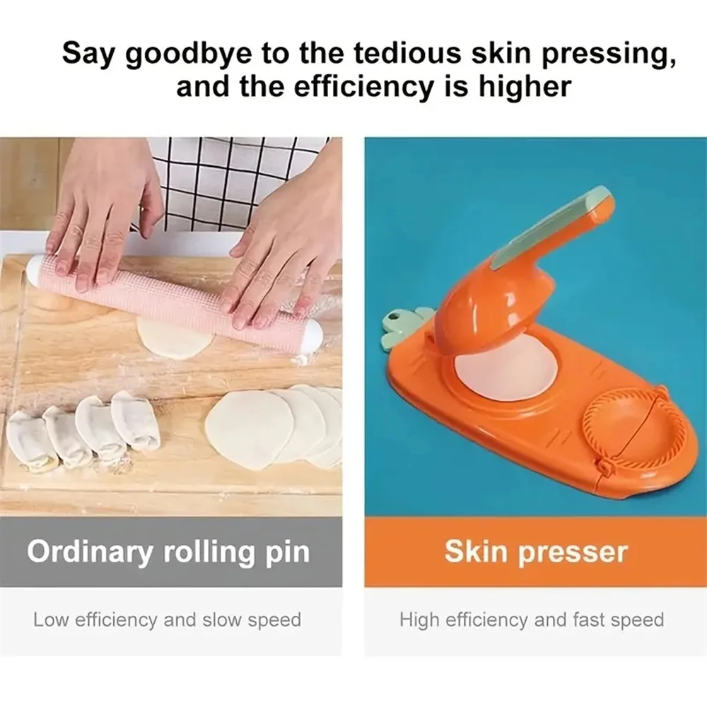 2-in-1 Dumpling Maker Machine Easy Dumpling Press for Beginners Manual Dough Press for Making Perfect Dumplings Kitchen