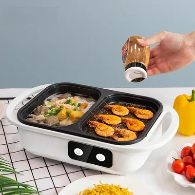 2 in 1 Non-Stick Shabu Pot and Griddle Multi Cookers BBQ Shabu Shabu Pot with Grill, Steaks, Ramen& Noodles,electric 2 in 1 Non-Stick Shabu Pot and Griddle Multi Cookers BBQ Shabu Shabu Pot with Grill, Steaks, Ramen& Noodles,electric