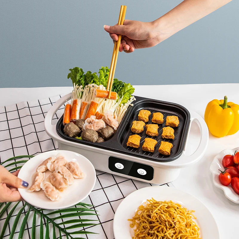 2 in 1 Non-Stick Shabu Pot and Griddle Multi Cookers BBQ Shabu Shabu Pot with Grill, Steaks, Ramen& Noodles,electric 2 in 1 Non-Stick Shabu Pot and Griddle Multi Cookers BBQ Shabu Shabu Pot with Grill, Steaks, Ramen& Noodles,electric