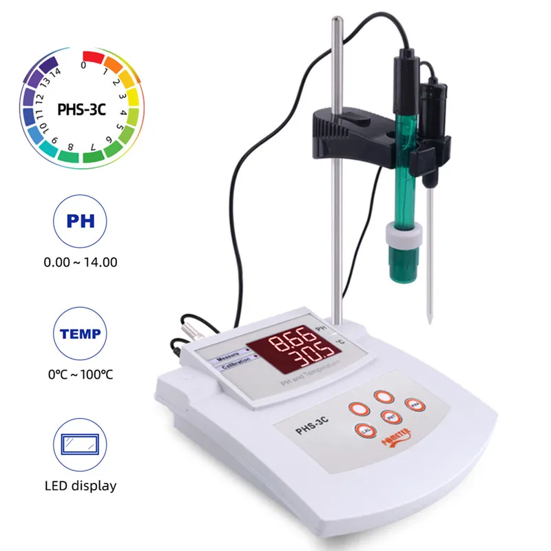 2 In 1 PH/Temp PH Tester Water Quality Analyzer Desktop Automatic Calibration Acidity Meter for Laboratory Aquarium 2 In 1 PH/Temp PH Tester Water Quality Analyzer Desktop Automatic Calibration Acidity Meter for Laboratory Aquarium