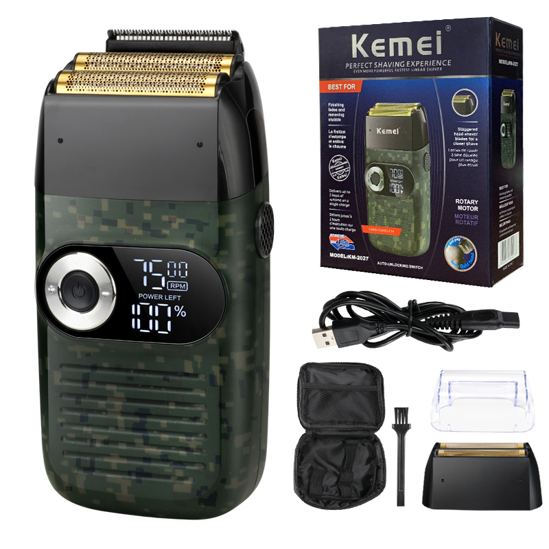 2 in 1 Rechargeable Electric Shaver LCD Display Portable Cordless Men Reciprocating Razor Beard Trimmer