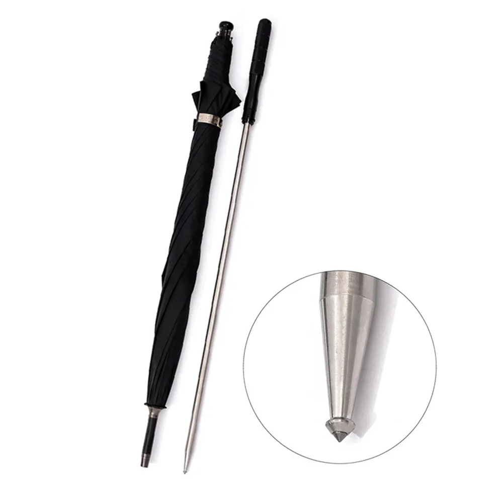 2-In-1 Self Defense Walking Cane Stick Sturdy Windproof UV Protection Umbrella for Hiking And Outdoor Use