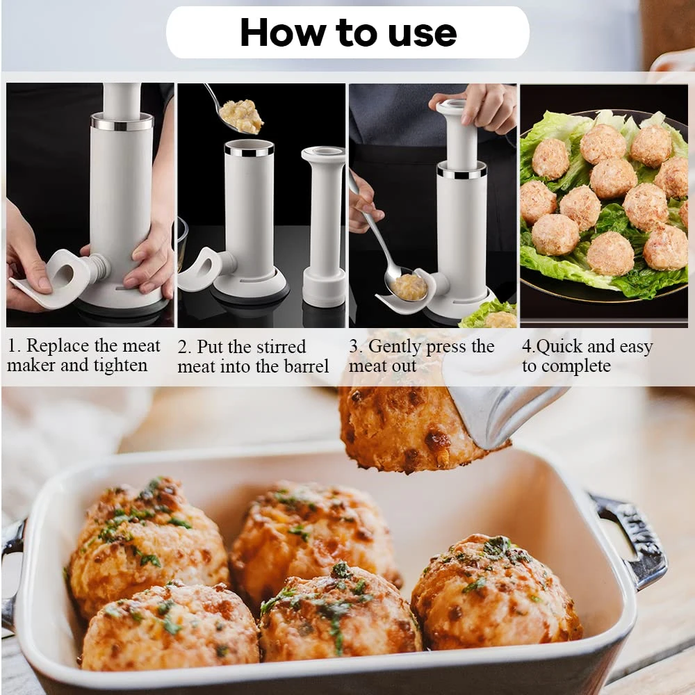 2 in 1 Vertical Sausage Maker Machine Sausages Making Kit Manual Stuffer Meatball Maker Kitchen Tools