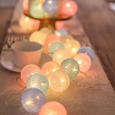 20 LED Cotton Ball String Lights 20 LED Cotton Ball String Lights