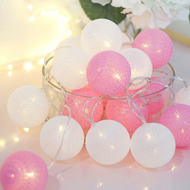 20 LED Cotton Ball String Lights 20 LED Cotton Ball String Lights