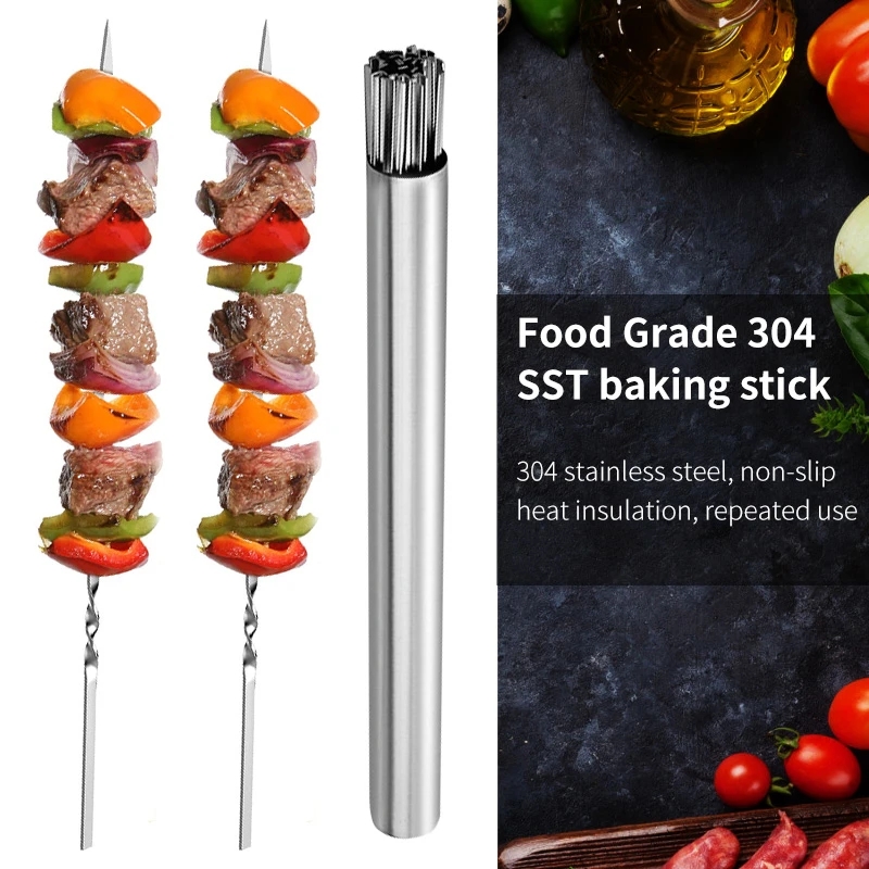 20 pcs Stainless Steel Metal Skewer Sticks with Storage Tube 20 pcs Stainless Steel Metal Skewer Sticks with Storage Tube