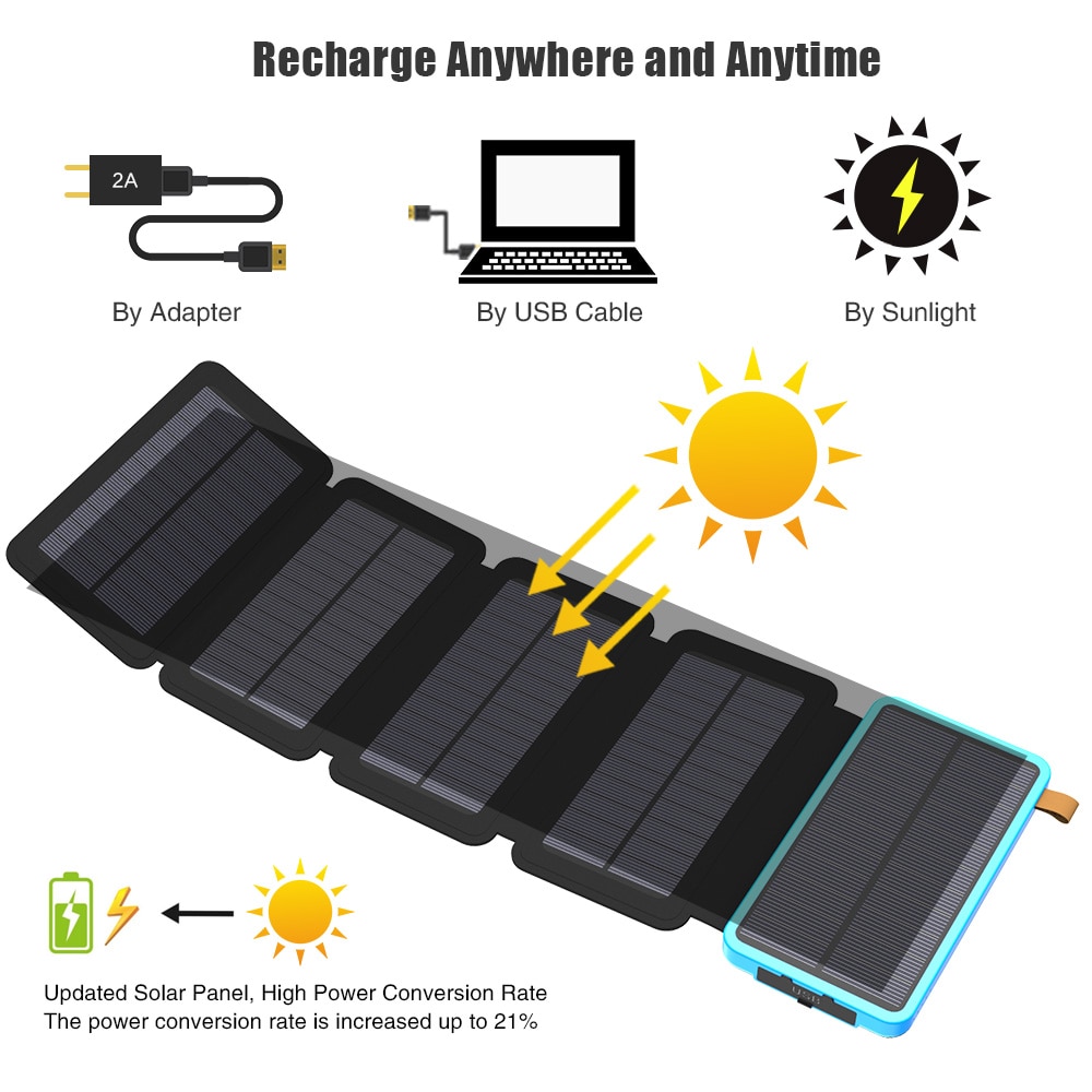 20000 mAh Solar Charging Power Bank