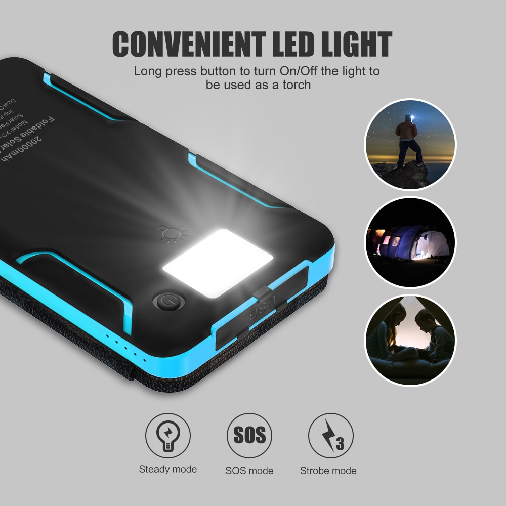 20000 mAh Solar Charging Power Bank