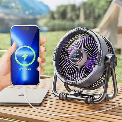 20000mAh Outdoor Camping Fan 6 in 1 Portable Rechargeable Wireless Tent Ceiling Fan with LED Light Camping Air