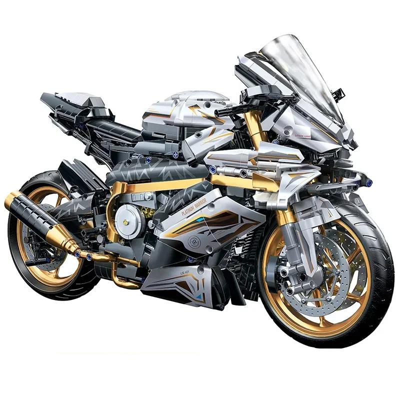 2000PCS+ 1:5 MOC Technical Platinum Motorcycle Model Building Blocks Racing Motorcycle Display Set for Kid Adults 2000PCS+ 1:5 MOC Technical Platinum Motorcycle Model Building Blocks Racing Motorcycle Display Set for Kid Adults