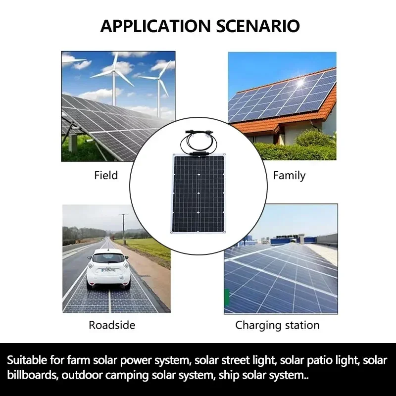 2000W Flexible Solar Panel System 12V Battery Charger Controller 4000W Inverter Kit Complete For Home Outdoor Capming