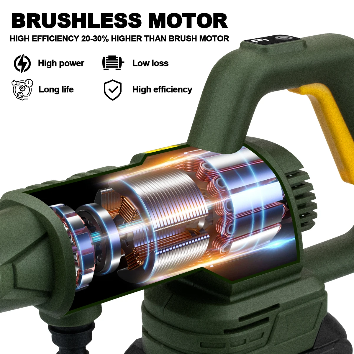200Bar 3 Gears Digital Display Brushless Electric High Pressure Washer 6 IN 1 Car Washing Gun Water Gun for Makita 18V