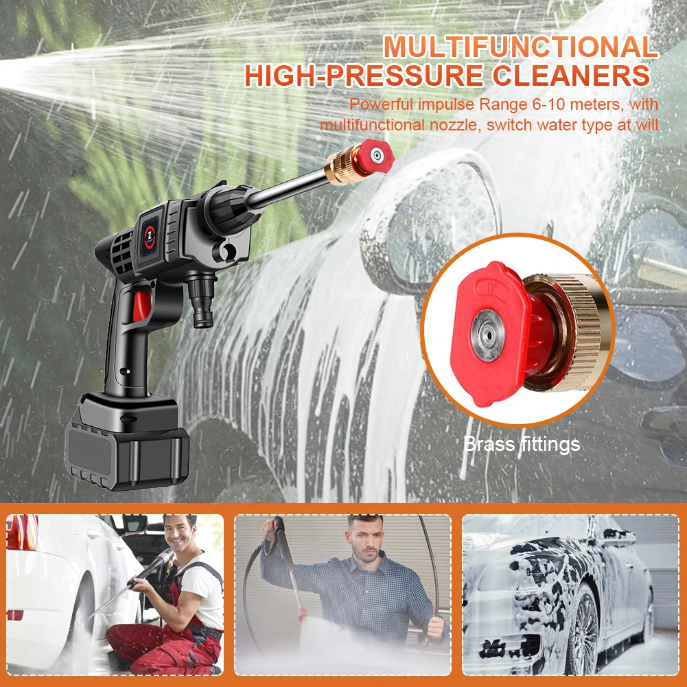 200W 50Bar Cordless High Pressure Car Washer Spray Water Gun 20000mAh Battery Foam Generator Car Washing Machine for
