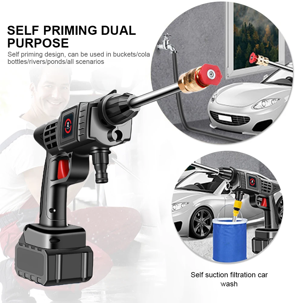 200W 50Bar Cordless High Pressure Car Washer Spray Water Gun 20000mAh Battery Foam Generator Car Washing Machine for