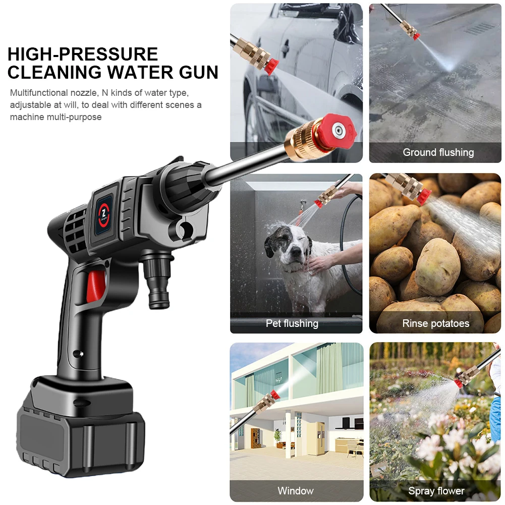 200W 50Bar Cordless High Pressure Car Washer Spray Water Gun 20000mAh Battery Foam Generator Car Washing Machine for