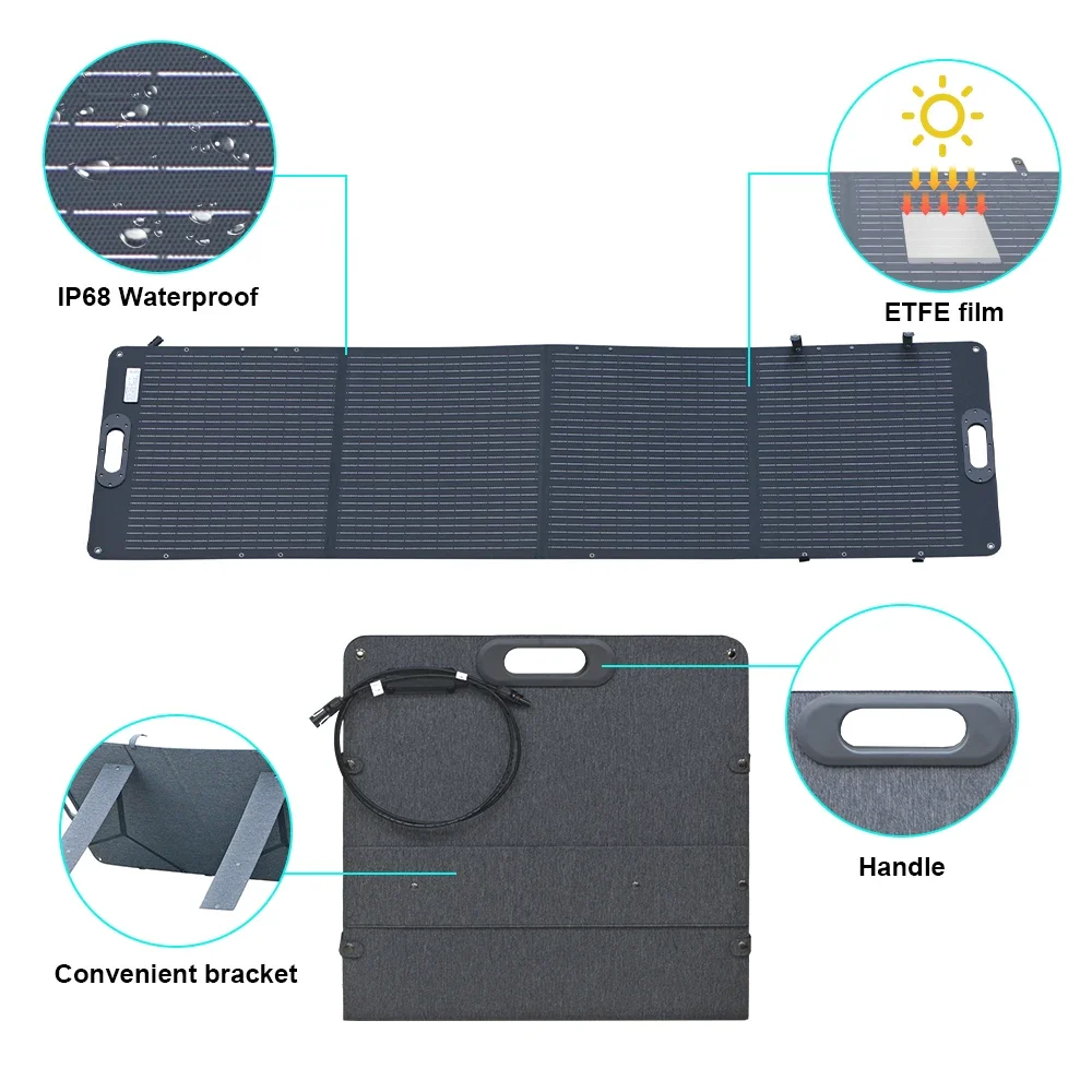 200W ETFE Flexible Foldable Solar Panel 100W Camping Portable Folding Solar Panel Kit High Efficience 200W ETFE Flexible Foldable Solar Panel 100W Camping Portable Folding Solar Panel Kit High Efficience