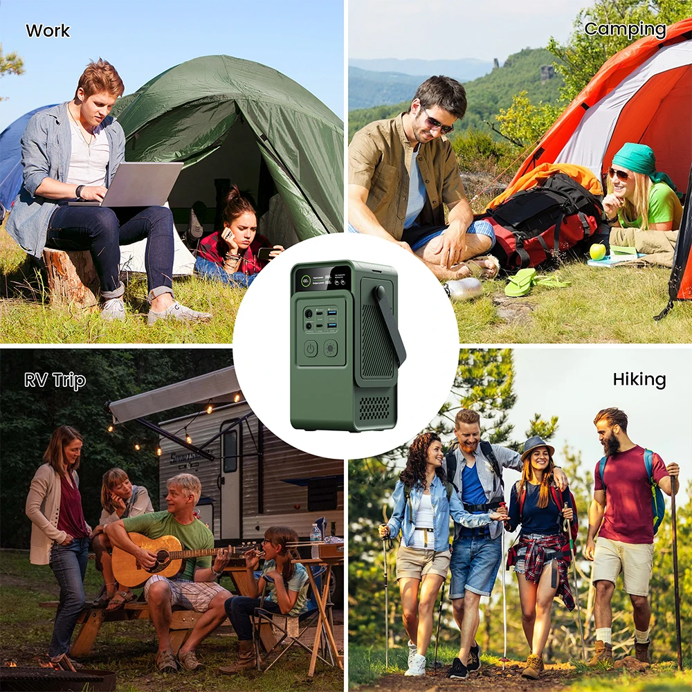 200W Power Bank 192Wh Lifepo4 Battery 60000mAh Solar Generator for Camping Portable Power Station LED Light