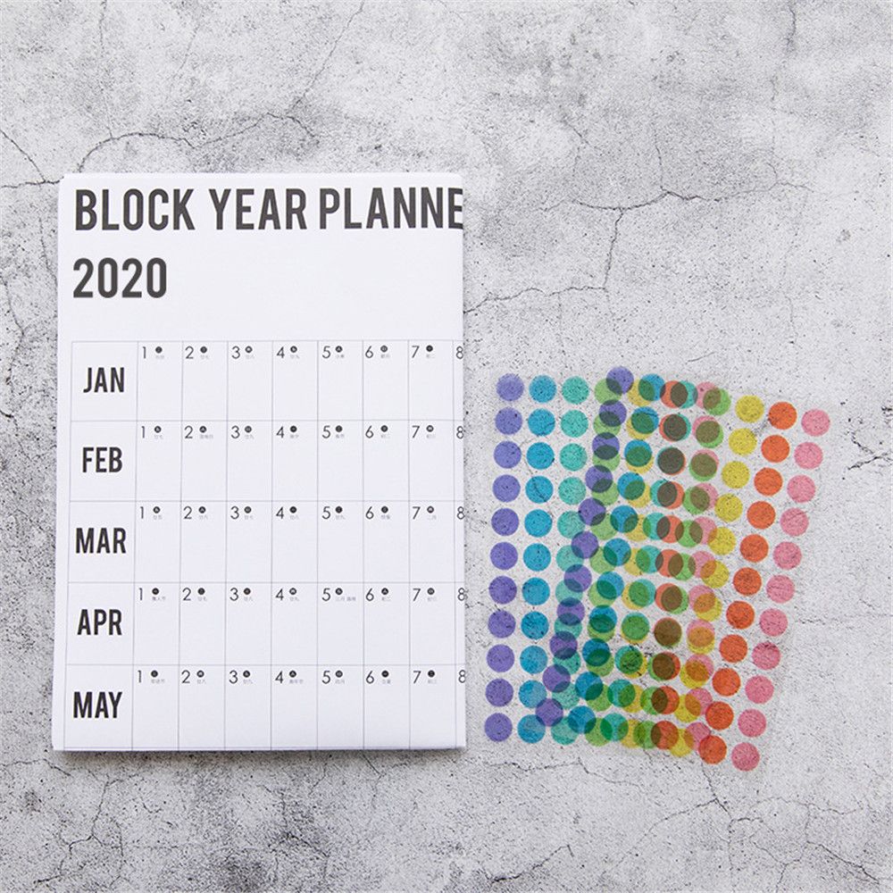 2020 Year Planner with Sticker Dots 2020 Year Planner with Sticker Dots