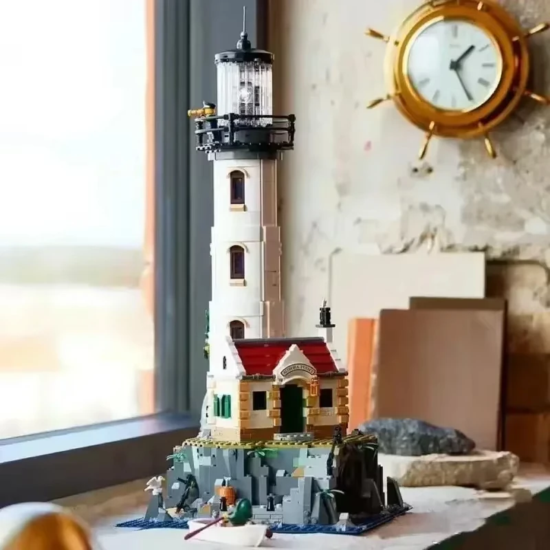 2065PCS Electric Lighthouse Model Building Blocks Electric Assembly Children's Toys Birthday Gifts