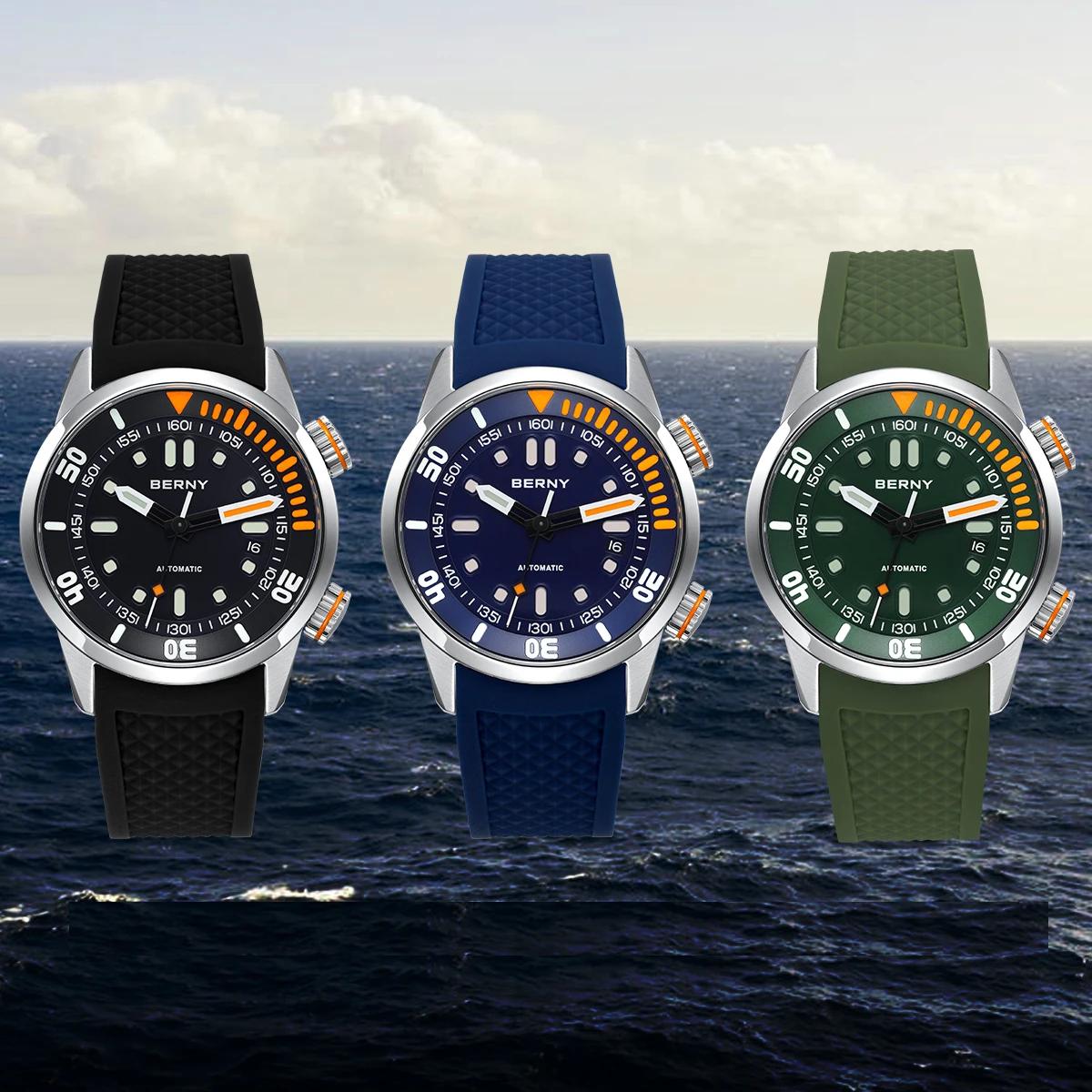 20Bar Diver Men Mechanical Watch Miyota 8215 Super Luminous Sapphire Swiming Automatic Self Wind Silicone Men Wristwatch 20Bar Diver Men Mechanical Watch Miyota 8215 Super Luminous Sapphire Swiming Automatic Self Wind Silicone Men Wristwatch