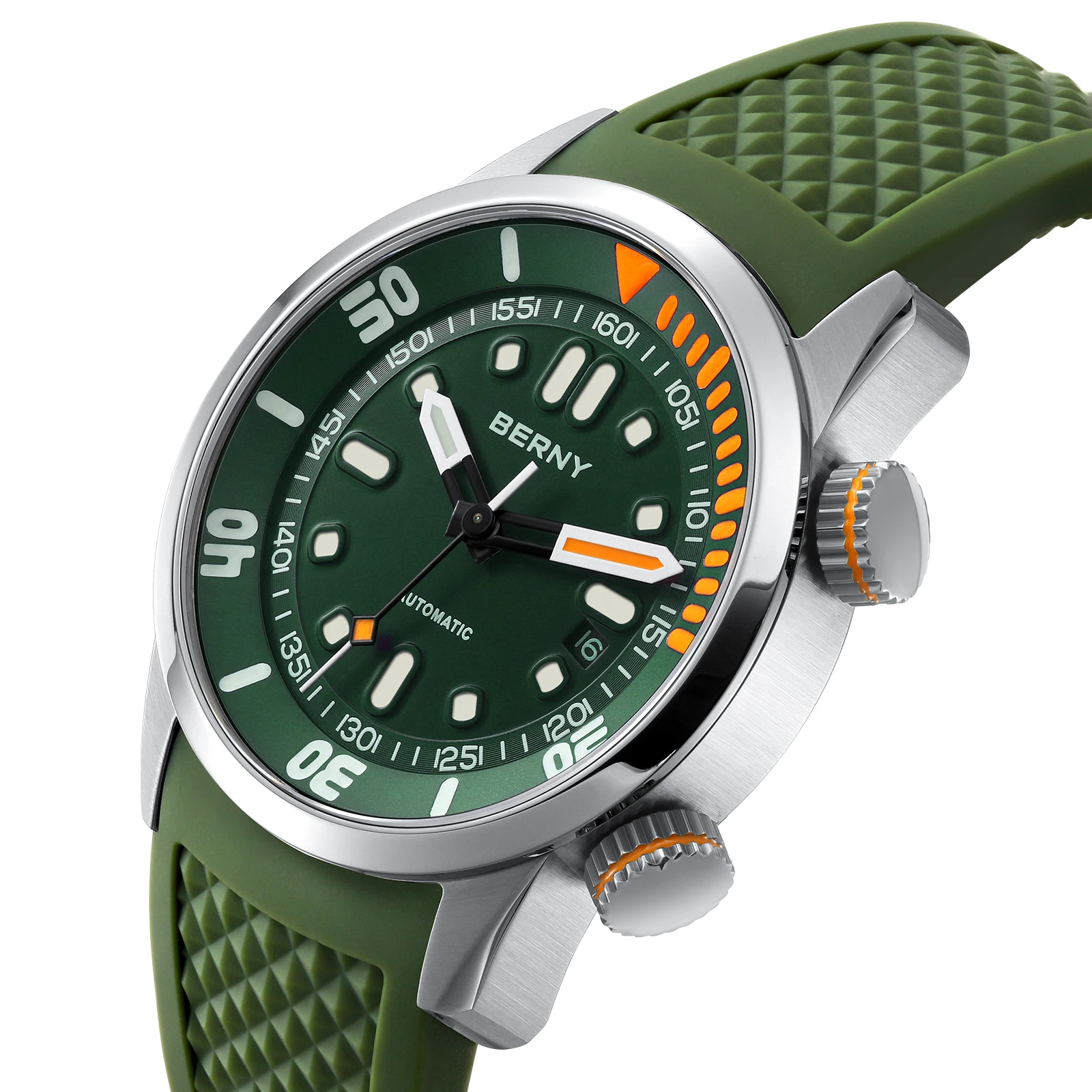 20Bar Diver Men Mechanical Watch Miyota 8215 Super Luminous Sapphire Swiming Automatic Self Wind Silicone Men Wristwatch