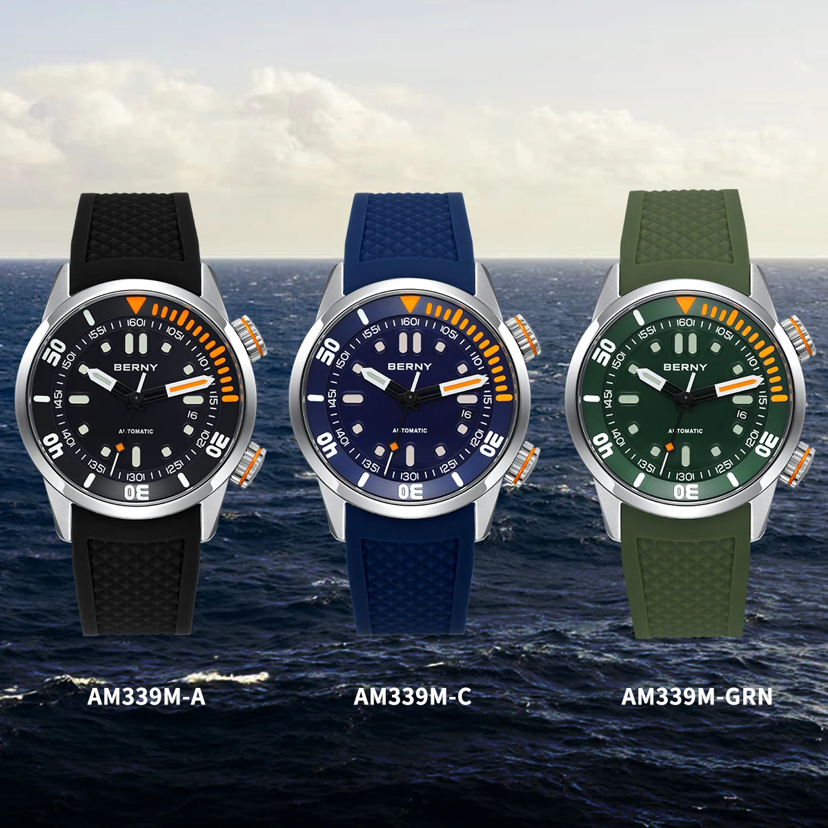 20Bar Diver Men Mechanical Watch Miyota 8215 Super Luminous Sapphire Swiming Automatic Self Wind Silicone Men Wristwatch