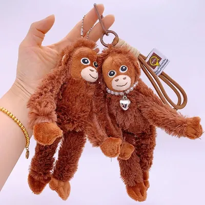 20cm Cute Little Monkey Pendant Plush Doll Animal Orangutan Plushies Doll Bag Pendant Soft Stuffed Backpack Keychain