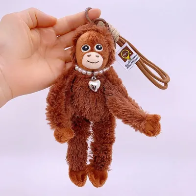 20cm Cute Little Monkey Pendant Plush Doll Animal Orangutan Plushies Doll Bag Pendant Soft Stuffed Backpack Keychain