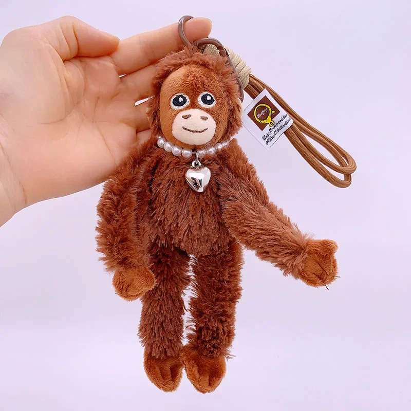 20cm Cute Little Monkey Pendant Plush Doll Animal Orangutan Plushies Doll Bag Pendant Soft Stuffed Backpack Keychain