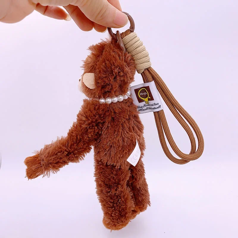 20cm Cute Little Monkey Pendant Plush Doll Animal Orangutan Plushies Doll Bag Pendant Soft Stuffed Backpack Keychain