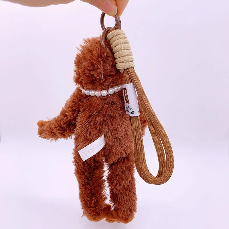 20cm Cute Little Monkey Pendant Plush Doll Animal Orangutan Plushies Doll Bag Pendant Soft Stuffed Backpack Keychain