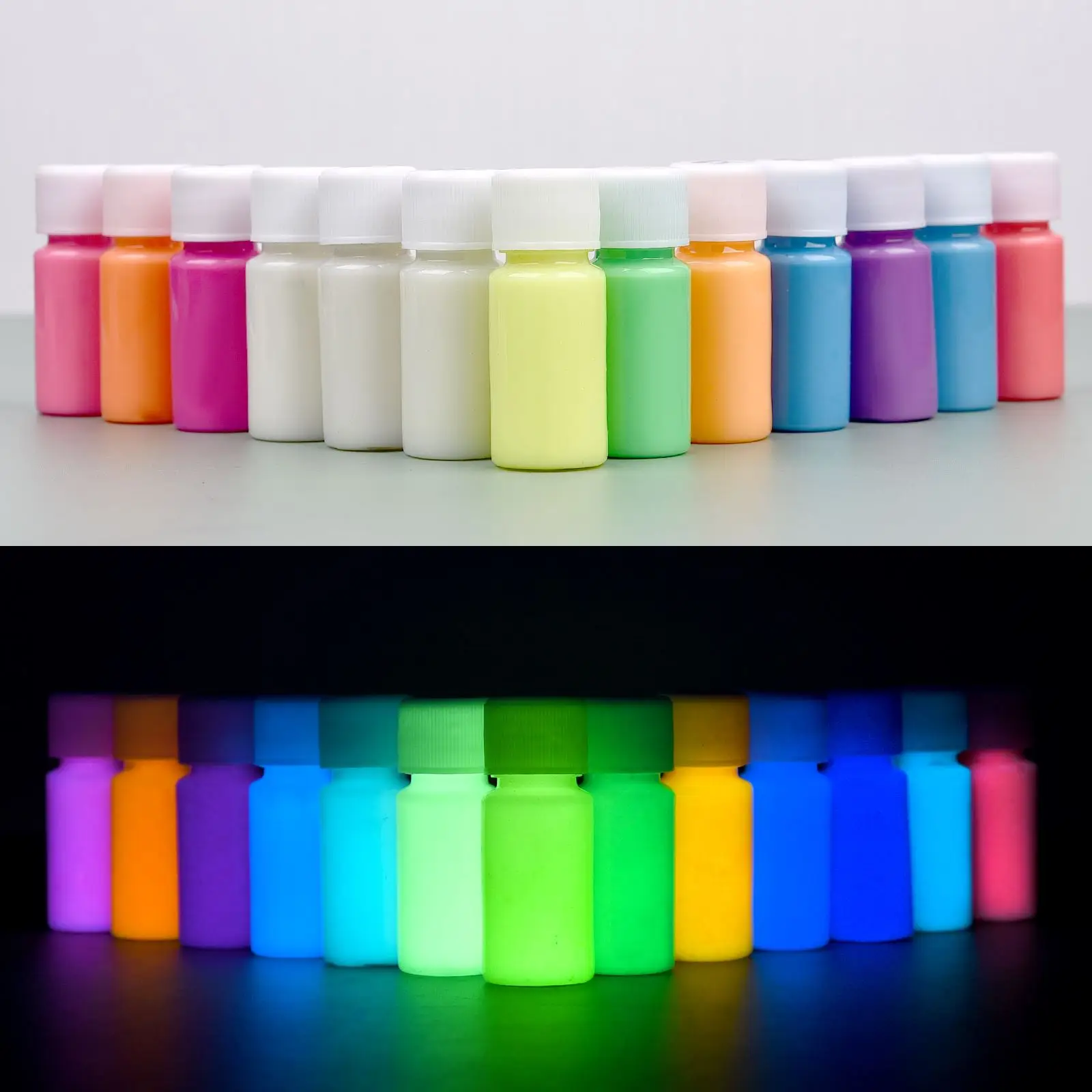 20g Super Bright Luminous Epoxy Resin Pigment Glow In The Dark Liquid Colorant Body Art UV Body Paint Set Each