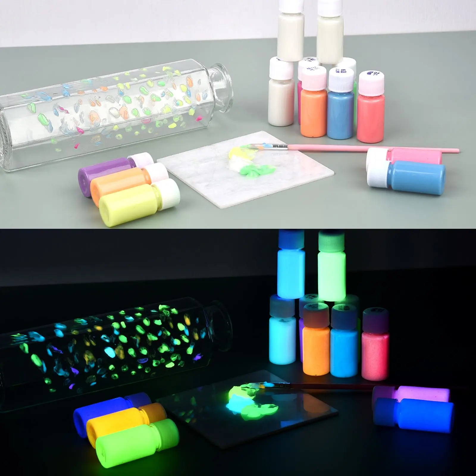 20g Super Bright Luminous Epoxy Resin Pigment Glow In The Dark Liquid Colorant Body Art UV Body Paint Set Each