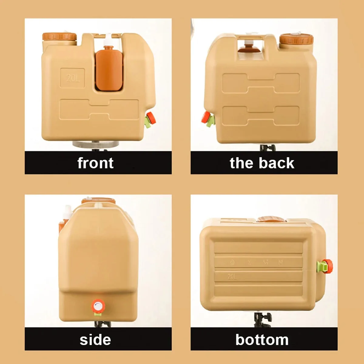 20L Portable Camping Water Jug with Spigot and Soap Dispenser Water Tank BPA Free Water Storage Tank for Outdoor