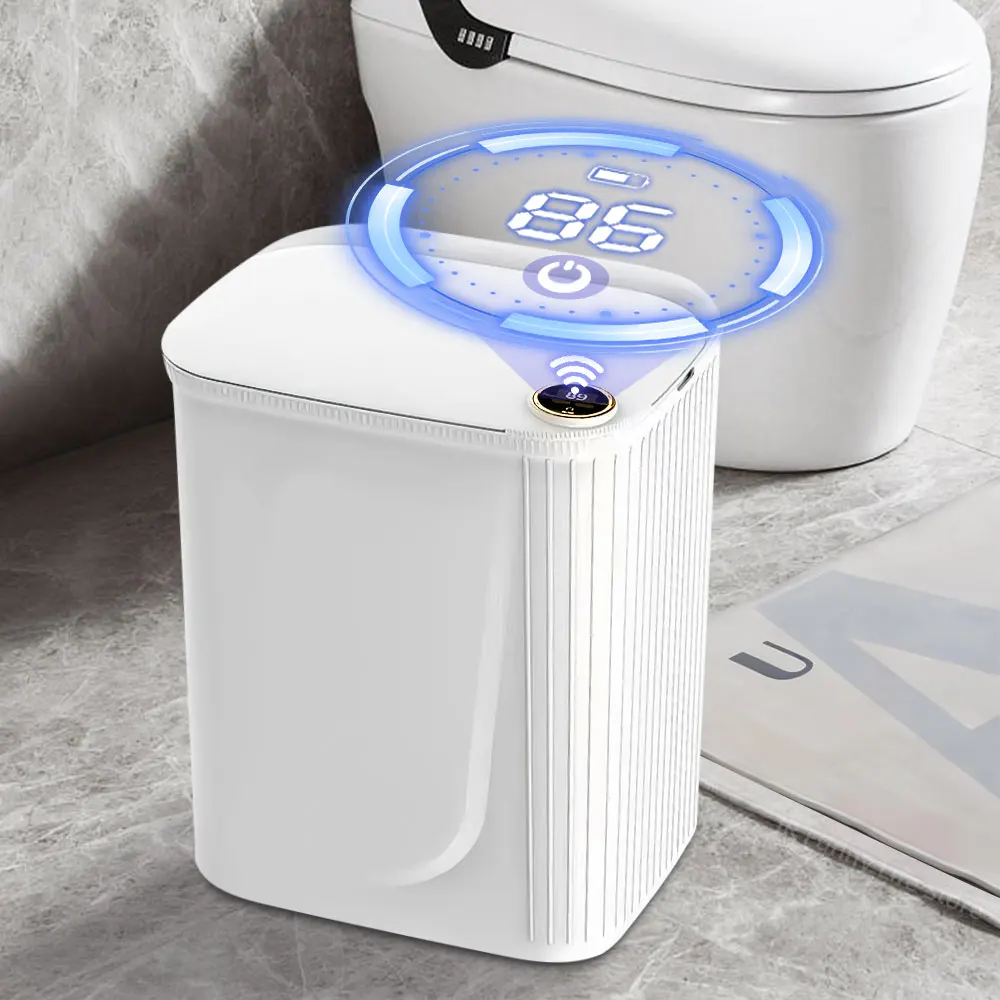 20L Smart Sensor Trash Can With Display Type-C Recharging Automatic Wastebin For Bathroom Kitchen Toilet Wastebasket 20L Smart Sensor Trash Can With Display Type-C Recharging Automatic Wastebin For Bathroom Kitchen Toilet Wastebasket